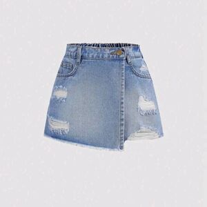 ✨SOLD✨ CROSSPOST❤️🤍💙Wrap around denim skort